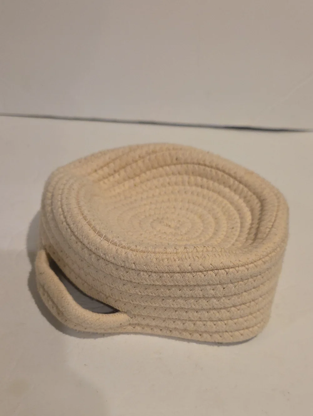 Lovevery Basket Natural Cotton Rope Storage Basket with Handles - Cream